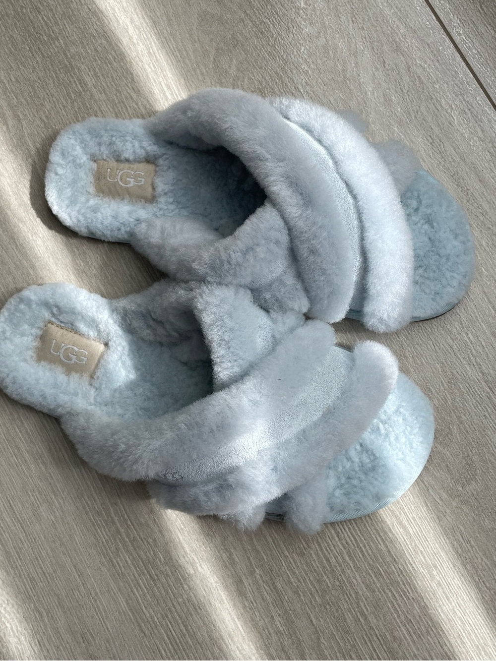 UGG scuffita baby blue slippers
